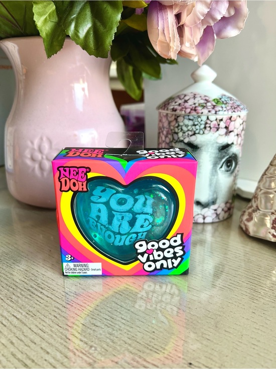 Schylling Handbags - NEEDOH  'You Are Enough' Heart Stress Ball Squishy - Blue AUTHENTIC